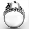 WildKlass Stainless Steel Skull Ring High Polished (no Plating) Men Epoxy Jet-WildKlass Jewelry