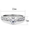 WildKlass Stainless Steel Ring High Polished Women AAA Grade CZ Clear-WildKlass Jewelry