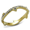 WildKlass Stainless Steel Ring IP Gold Women Top Grade Crystal Clear-WildKlass Jewelry