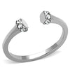 WildKlass Stainless Steel Ring High Polished (no Plating) Women Top Grade Crystal Clear-WildKlass Jewelry