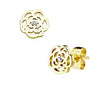 Pair of Rose Blossom with Crystal 316L Stainless Steel WildKlass Earring Studs-WildKlass Jewelry