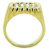 WildKlass Stainless Steel Ring IP Gold Men Top Grade Crystal Clear-WildKlass Jewelry