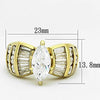 WildKlass Stainless Steel Engagement Ring IP Gold Women AAA Grade CZ Clear-WildKlass Jewelry