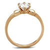 WildKlass Stainless Steel Ring IP Rose Gold Women AAA Grade CZ Clear-WildKlass Jewelry