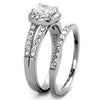 WildKlass Stainless Steel Ring High Polished Women AAA Grade CZ Clear-WildKlass Jewelry