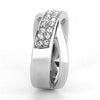 WildKlass Stainless Steel Ring High Polished Women Top Grade Crystal Clear-WildKlass Jewelry
