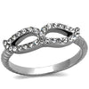 WildKlass Stainless Steel Ring High Polished (no Plating) Women Top Grade Crystal Clear-WildKlass Jewelry