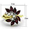 WildKlass Stainless Steel Ring Two-Tone IP Gold Women Synthetic Amethyst-WildKlass Jewelry
