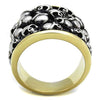 WildKlass Stainless Steel Ring Two-Tone IP Gold Men-WildKlass Jewelry