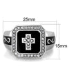 WildKlass Stainless Steel Ring Cross High Polished (no Plating) Women AAA Grade CZ Clear-WildKlass Jewelry