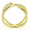 WildKlass Stainless Steel Ring IP Gold Women Top Grade Crystal Clear-WildKlass Jewelry
