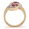 WildKlass Stainless Steel Anniversary Ring IP Rose Gold Women Top Grade Crystal Fuchsia-WildKlass Jewelry