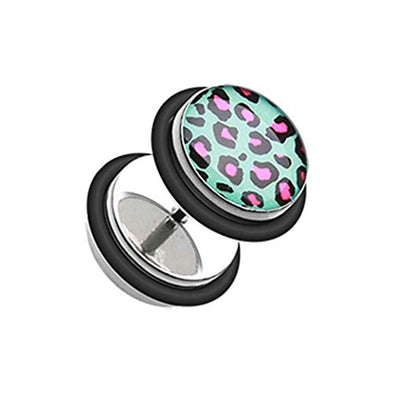 Retro Leopard Steel WildKlass Fake Plug with O-Rings-WildKlass Jewelry