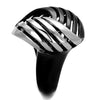WildKlass Stainless Steel Ring Two-Tone IP Black Women-WildKlass Jewelry