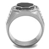 WildKlass Stainless Steel Ring High Polished (no Plating) Men Top Grade Crystal Clear-WildKlass Jewelry