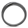WildKlass Stainless Steel Ring IP Light Black (IP Gun) Women Top Grade Crystal Tanzanite-WildKlass Jewelry