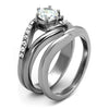WildKlass Stainless Steel Ring High Polished (no Plating) Women AAA Grade CZ Clear-WildKlass Jewelry