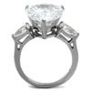 WildKlass Stainless Steel Ring High Polished Women AAA Grade CZ Clear-WildKlass Jewelry