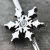 316L Stainless Steel Snowflake WildKlass Industrial Barbell-WildKlass Jewelry