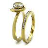 WildKlass Stainless Steel Ring IP Gold Women AAA Grade CZ Clear-WildKlass Jewelry