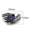 WildKlass Stainless Steel Ring High Polished (no Plating) Women AAA Grade CZ Amethyst-WildKlass Jewelry