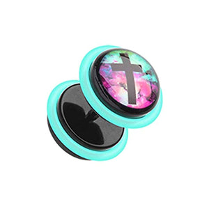 Galaxy Cross Acrylic WildKlass Fake Plug with O-Rings-WildKlass Jewelry