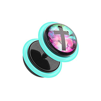Galaxy Cross Acrylic WildKlass Fake Plug with O-Rings-WildKlass Jewelry