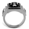 WildKlass Stainless Steel Ring High Polished Men Epoxy Jet-WildKlass Jewelry