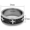 WildKlass Stainless Steel Ring High Polished Men Epoxy Jet-WildKlass Jewelry