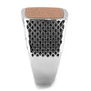 WildKlass Stainless Steel Ring High Polished Men Semi-Precious Siam-WildKlass Jewelry