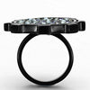 WildKlass Stainless Steel Pave Ring IP Black Women Top Grade Crystal Multi Color-WildKlass Jewelry