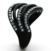WildKlass Stainless Steel Pave Ring IP Black Women Top Grade Crystal Sea Blue-WildKlass Jewelry