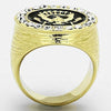 WildKlass Stainless Steel Eagle Ring IP Gold Men Top Grade Crystal Clear-WildKlass Jewelry