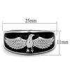 WildKlass Stainless Steel Ring High Polished (no Plating) Men Epoxy Jet-WildKlass Jewelry