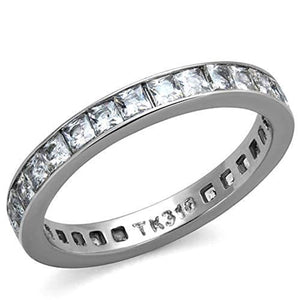 WildKlass Stainless Steel Ring High Polished (no Plating) Women AAA Grade CZ Clear-WildKlass Jewelry
