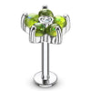 Opal Glitter Set Flower Petals CZ Center 316L Surgical Steel WildKlass Labret,Monroe, Cartilage Studs-WildKlass Jewelry