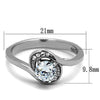 WildKlass Stainless Steel Ring High Polished (no Plating) Women AAA Grade CZ Clear-WildKlass Jewelry