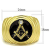 WildKlass Stainless Steel Ring IP Gold Men Top Grade Crystal Clear-WildKlass Jewelry