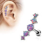 WildKlass Five Opal Set 316L Surgical Steel Tragus/Cartilage Barbell-WildKlass Jewelry