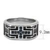 WildKlass Stainless Steel Ring High Polished Men Top Grade Crystal Montana-WildKlass Jewelry