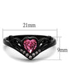 WildKlass Stainless Steel Ring IP Black Women Top Grade Crystal Rose-WildKlass Jewelry