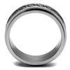 WildKlass Stainless Steel Ring High Polished Men Epoxy Jet-WildKlass Jewelry