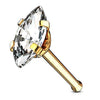Marquise CZ Top 316L Surgical Steel WildKlass Nose Bone Stud Rings-WildKlass Jewelry