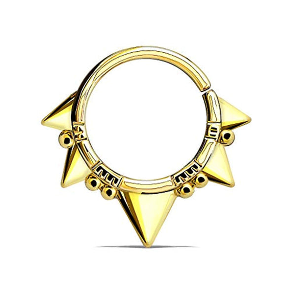 WildKlass Triangles and Beads Bendable Nose Septum and Ear Cartilage Hoops-WildKlass Jewelry