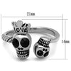 WildKlass Stainless Steel Ring High Polished (no Plating) Women Top Grade Crystal Jet-WildKlass Jewelry
