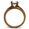 WildKlass Stainless Steel Ring IP Coffee Light Women AAA Grade CZ Clear-WildKlass Jewelry