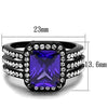 WildKlass Stainless Steel Ring IP Women AAA Grade CZ Tanzanite-WildKlass Jewelry
