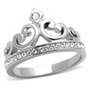 WildKlass Stainless Steel Ring High Polished (no Plating) Women Top Grade Crystal Clear-WildKlass Jewelry