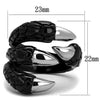 WildKlass Stainless Steel Ring Two-Tone IP Black Unisex-WildKlass Jewelry
