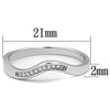 WildKlass Stainless Steel Ring High Polished (no Plating) Women AAA Grade Simple CZ Clear-WildKlass Jewelry